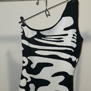 Black and White Patterned Dress